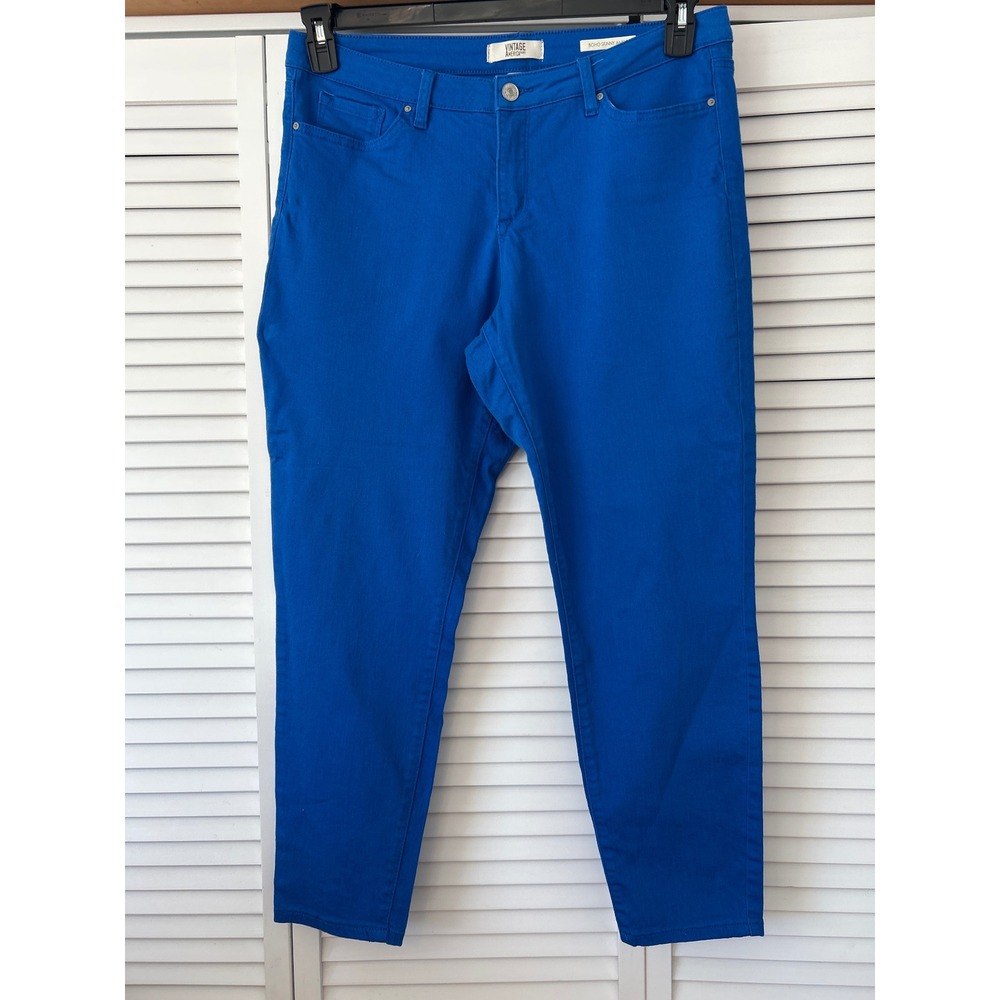 Vintage America Blues Bohoโ Skinny Ankle Jeans Cobalt Blue Women's Size 12R